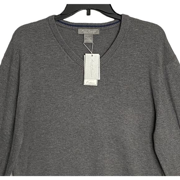 Daniel Cremieux V-Neck Sweater Men's XL Pima Cotton Cashmere Blend Gray NEW - Picture 3 of 15